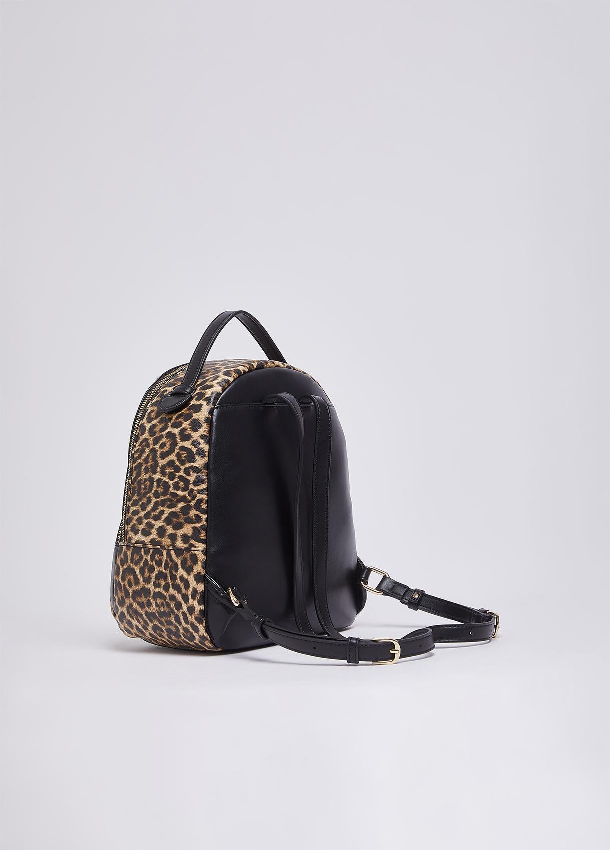 Zaino Liu Jo con stampa animalier e tasca frontale con zip