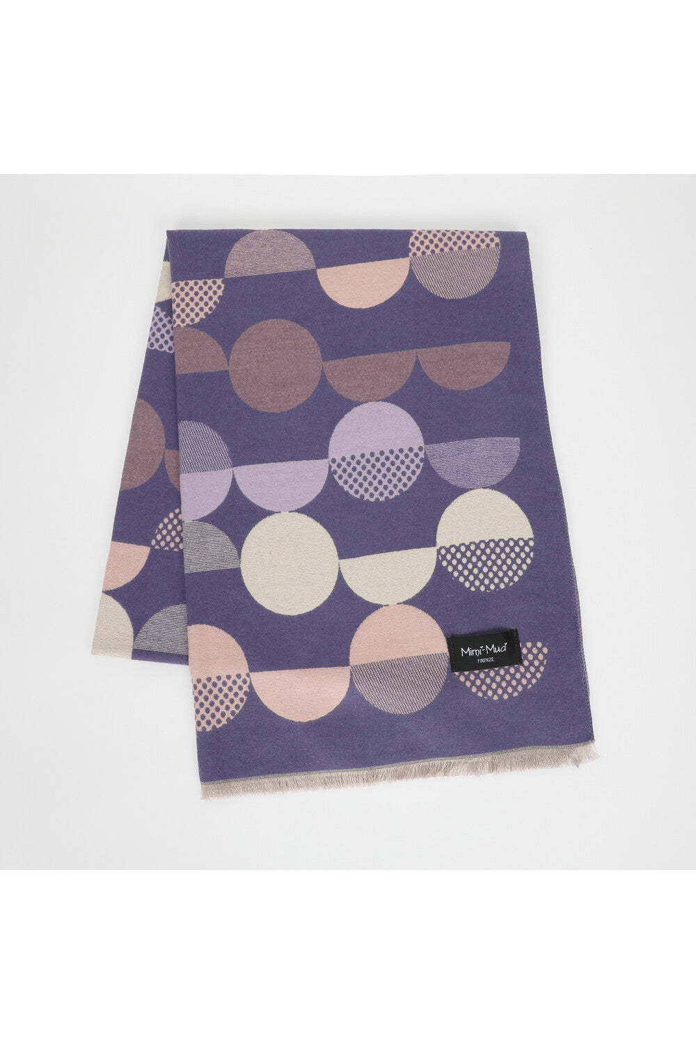 Sciarpa donna Mimi Mua con fantasia geometrica moderna Viola TU | Giò Fashion