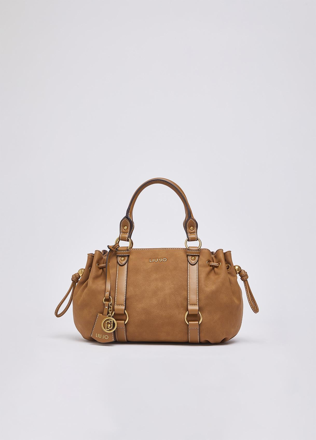 Borsa a mano Liu Jo con coulisse laterale e charm logato Cammello TU | Giò Fashion