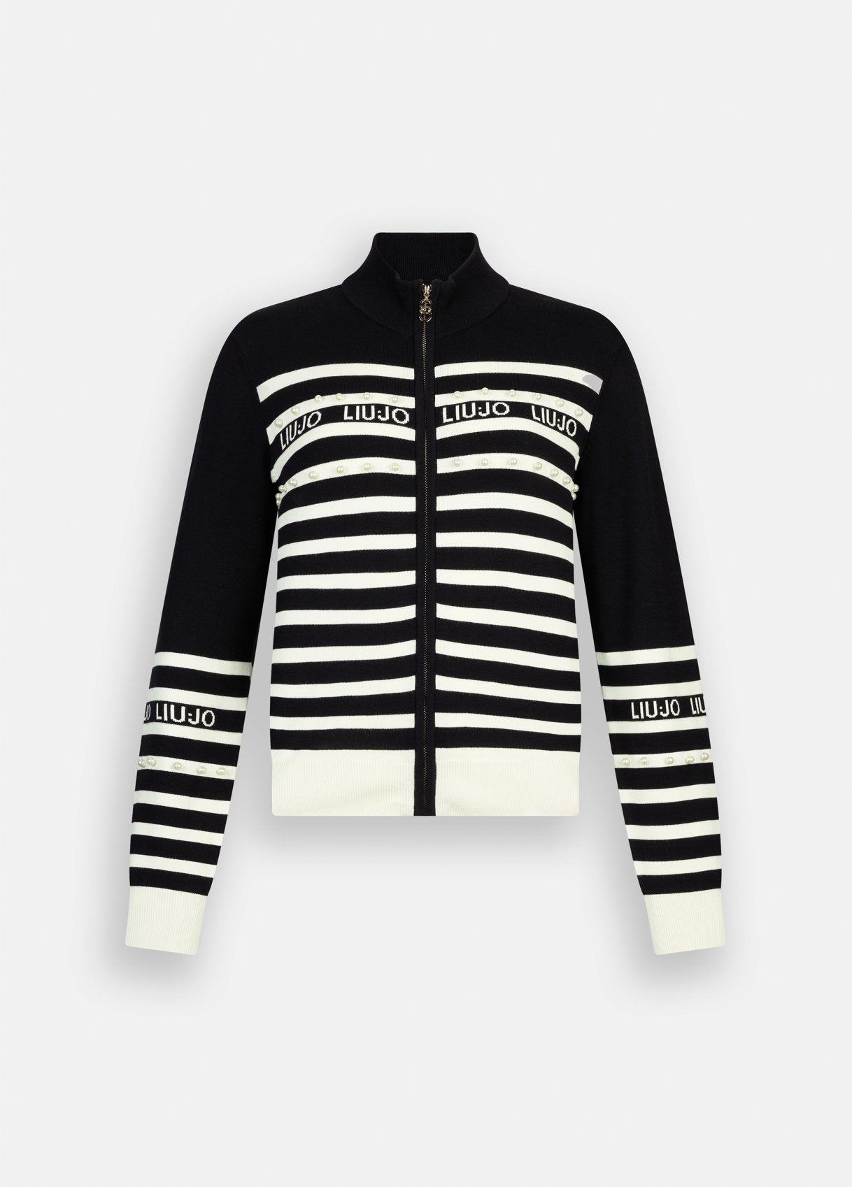 Giacca Liu Jo a righe con logo e perle