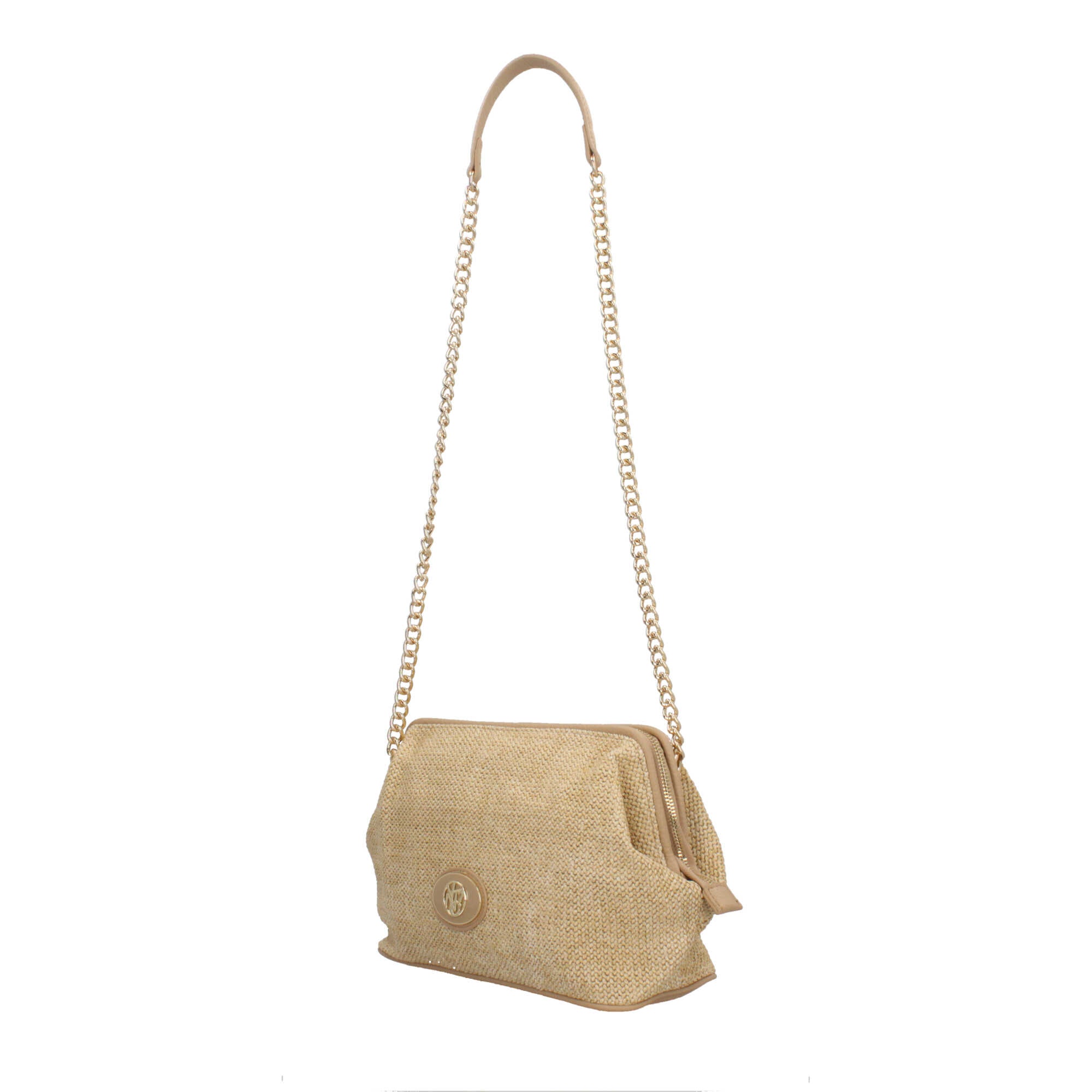 Borsa donna YNot pochette con tracolla in catena e dettagli in ecopelle