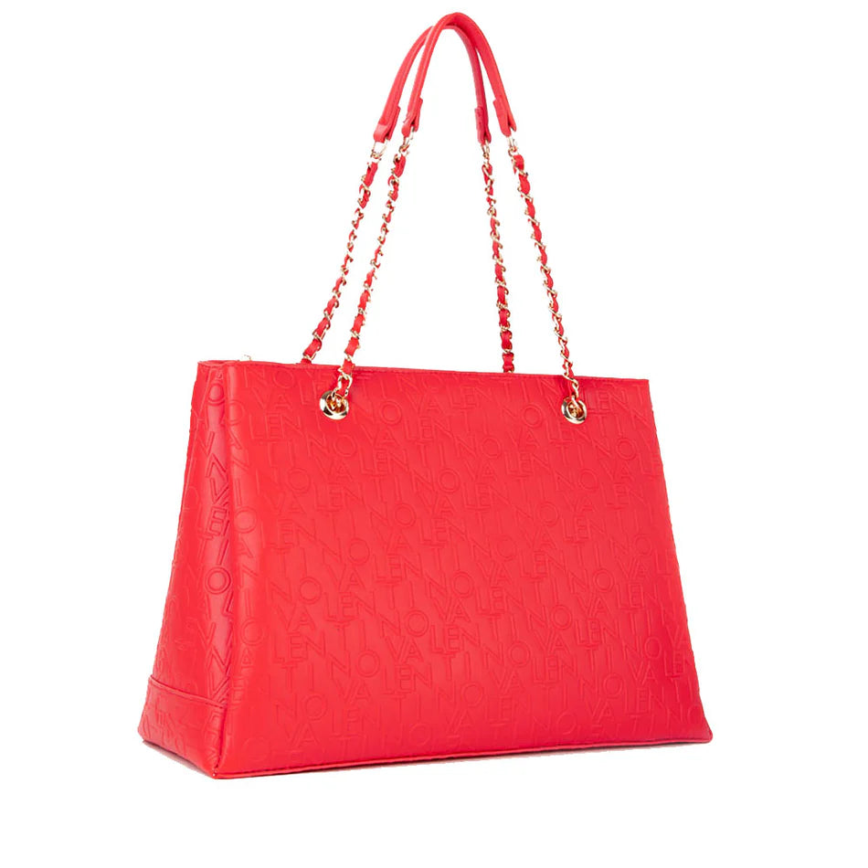 Borsa Valentino a mano con catena e logo in rilievo Rosso TU | Giò Fashion