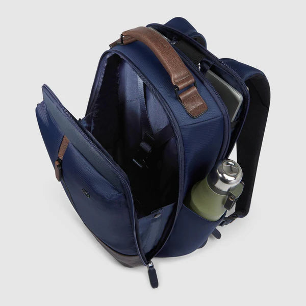 Zaino Piquadro porta PC e tablet in tessuto tecnico con dettagli in pelle