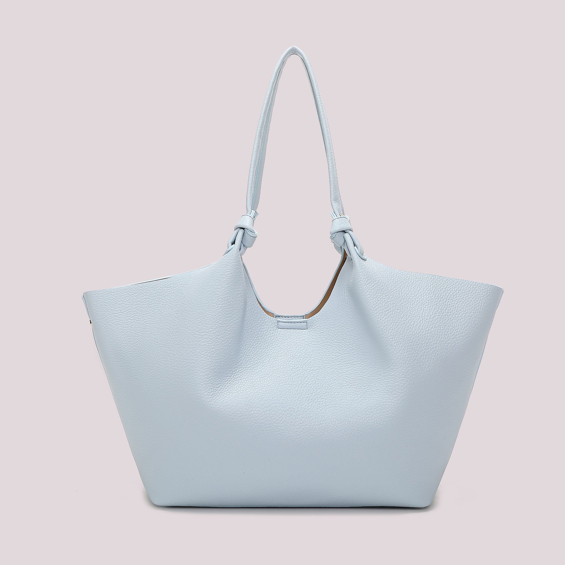 Mimi Mua borsa shopper morbida elegante con manici lunghi CELESTE TU | Giò Fashion