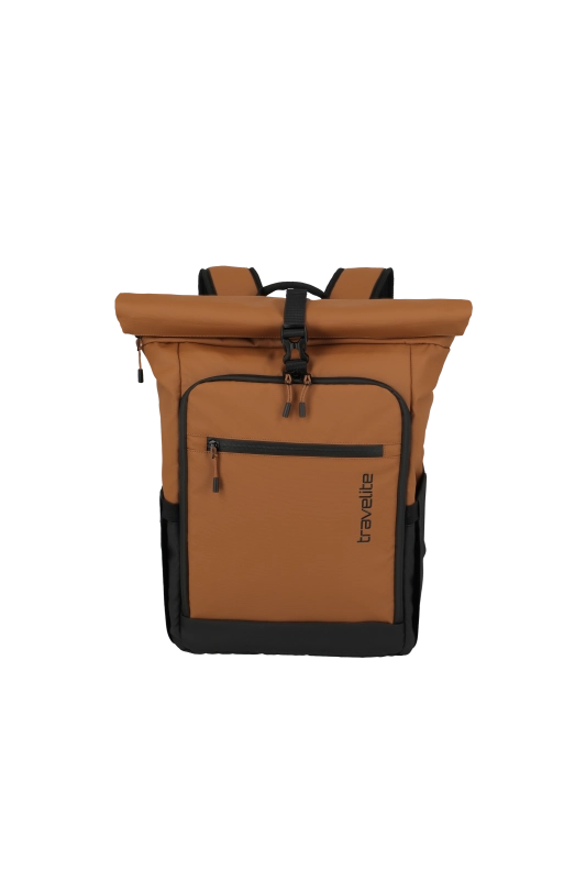 Zaino Travelite roll-top con chiusura arrotolabile e tasche multiple Arancione TU | Giò Fashion