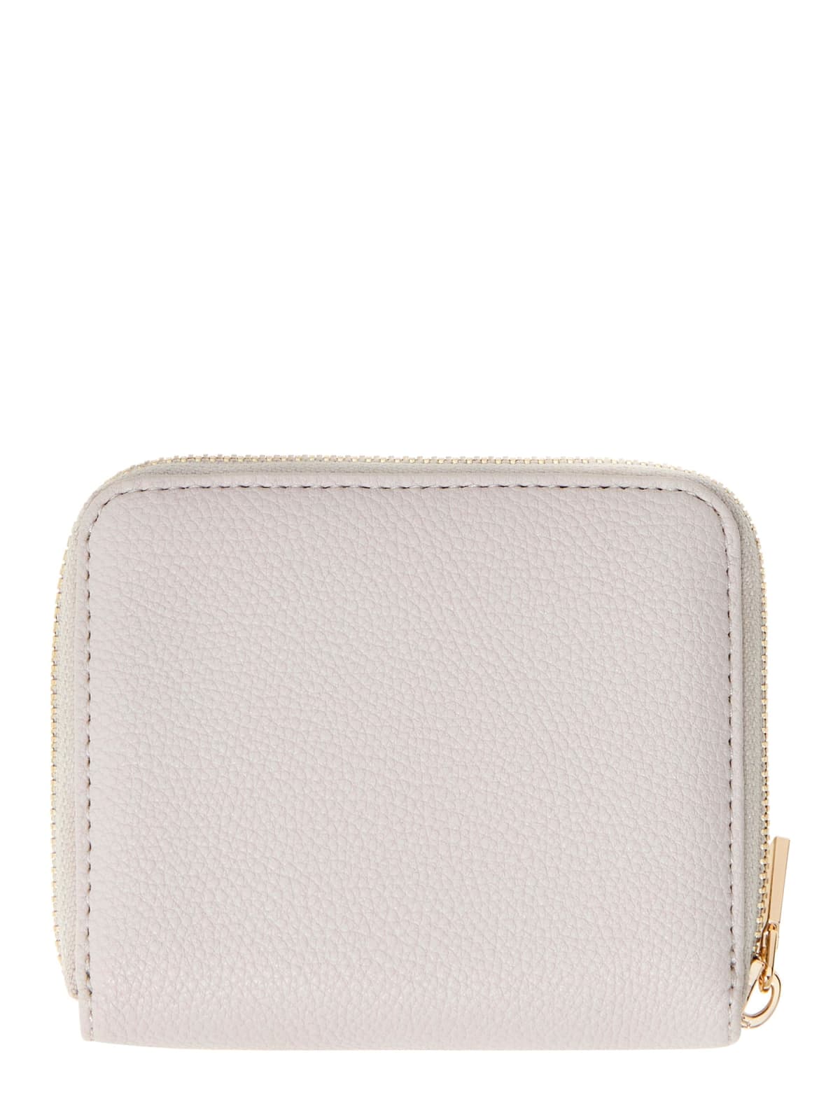 Portafoglio Guess donna compatto zip around con logo frontale AVORIO TU | Giò Fashion