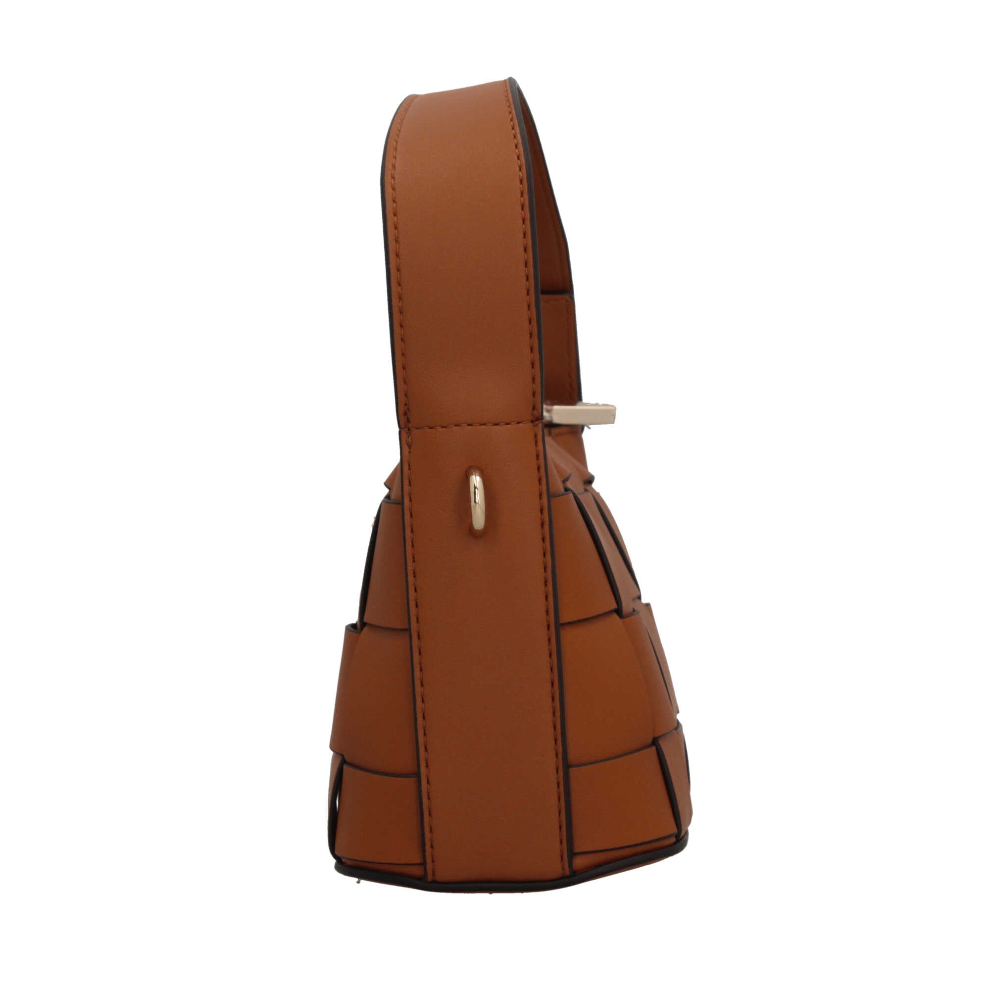 Borsa a spalla Guess intrecciata con logo frontale Marrone TU | Giò Fashion