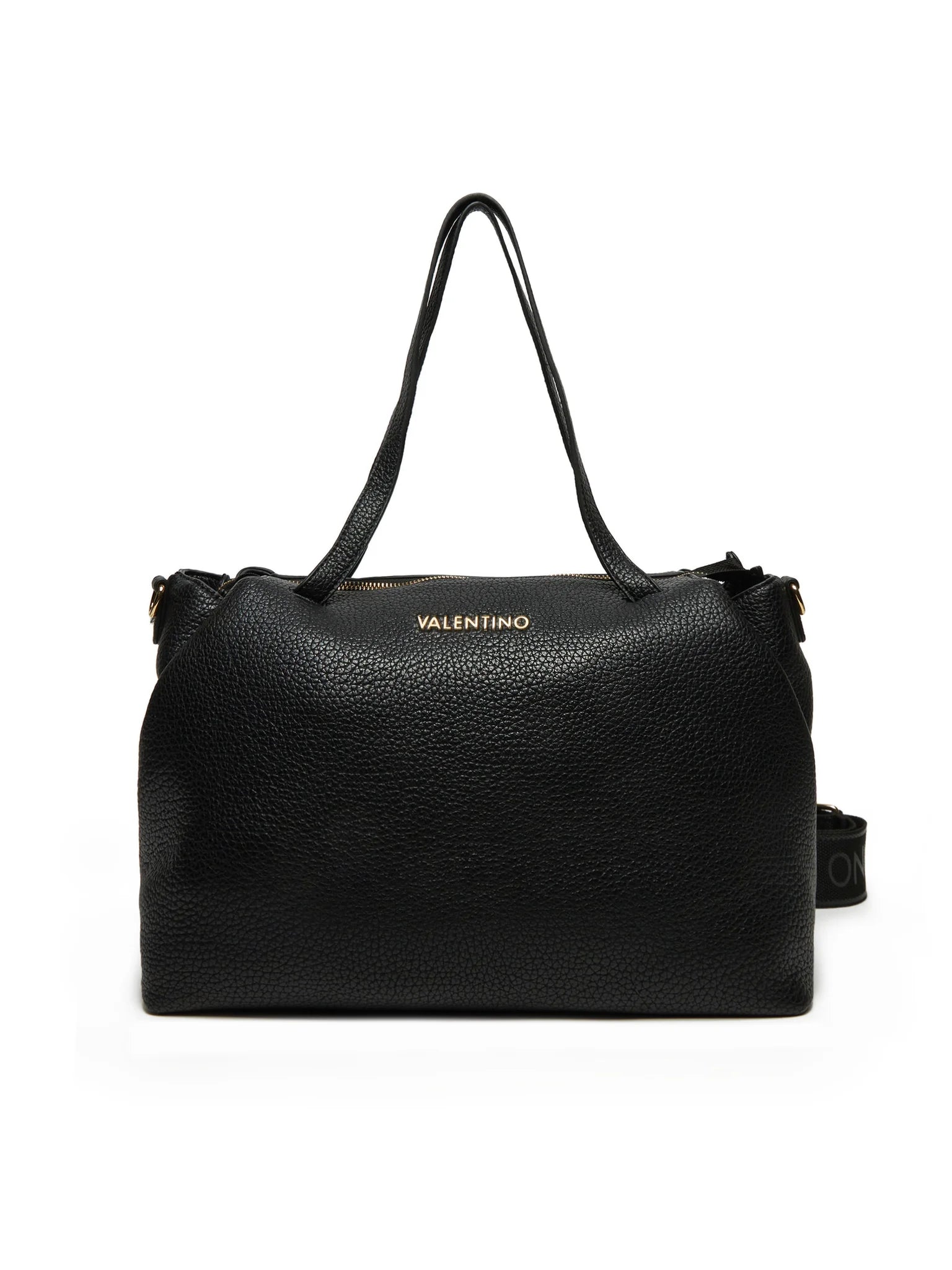 Borsa Valentino shopper con doppio manico e tracolla logata NERO TU | Giò Fashion