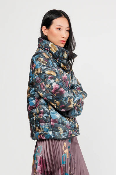 Piumino Anekke corto imbottito fantasia colorata