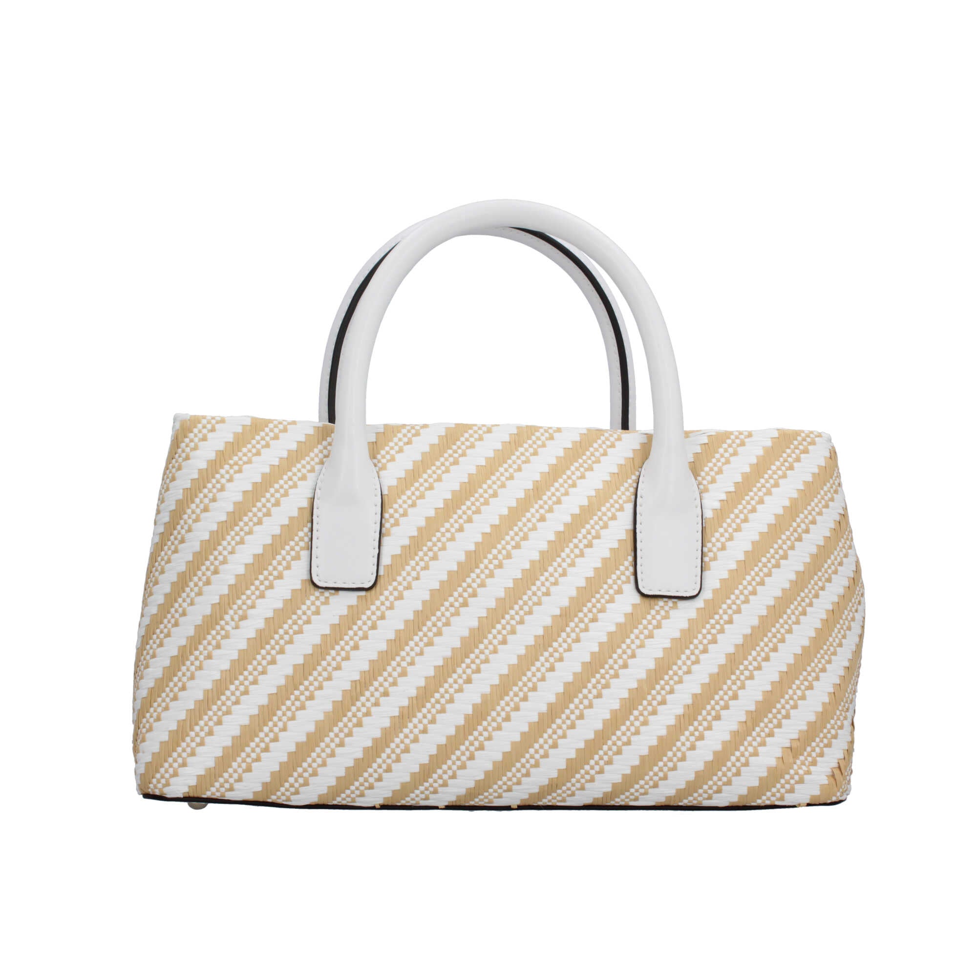 Borsa a mano Guess con effetto intrecciato e charm decorativo