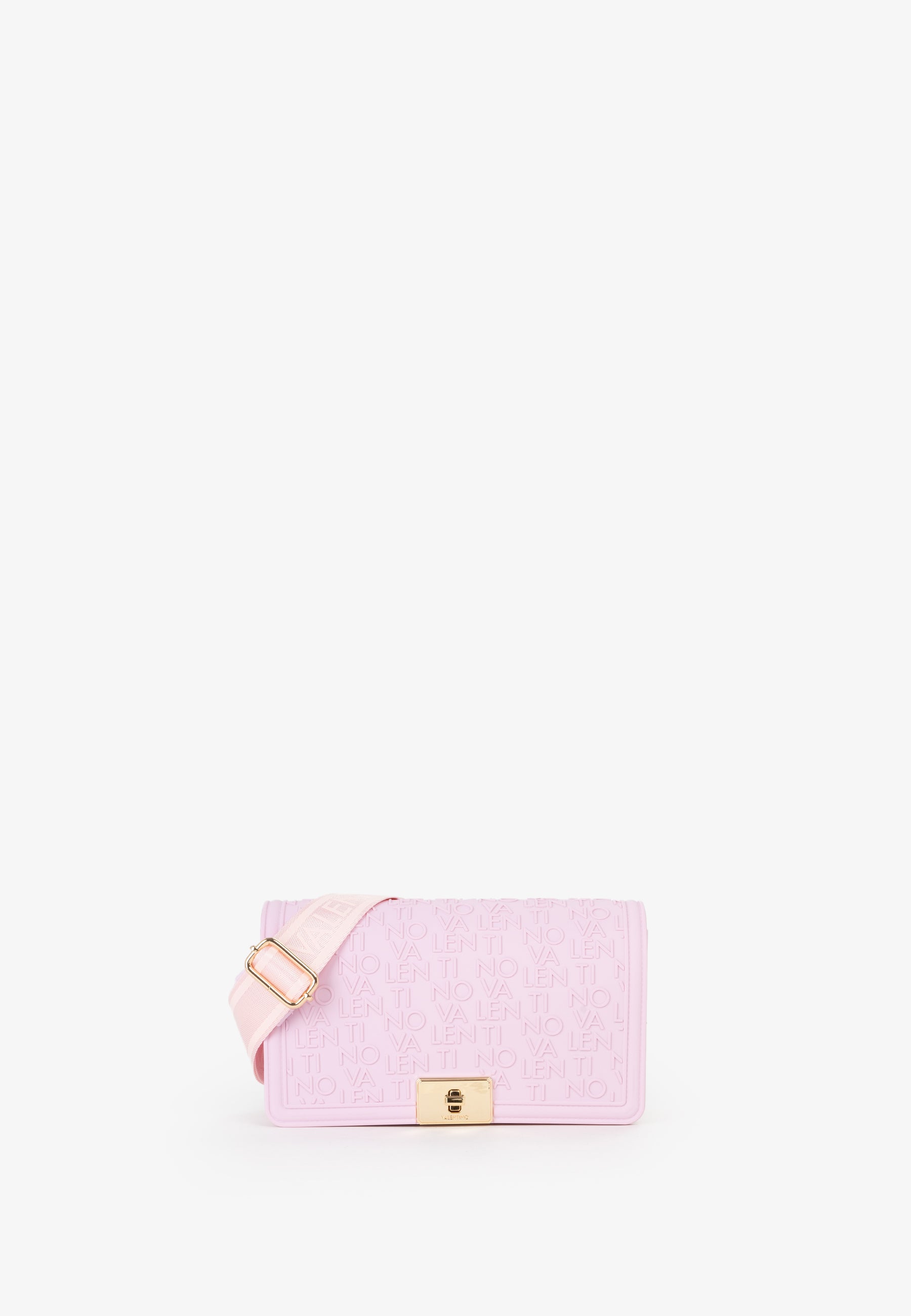 Borsa a tracolla Mario Valentino con logo embossed e chiusura frontale elegante Rosa TU | Giò Fashion