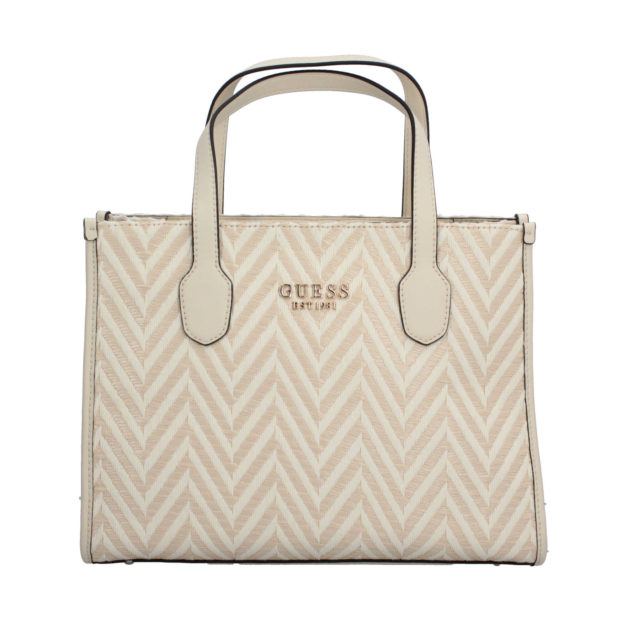 Borsa a Mano Guess con Motivo Chevron e Logo