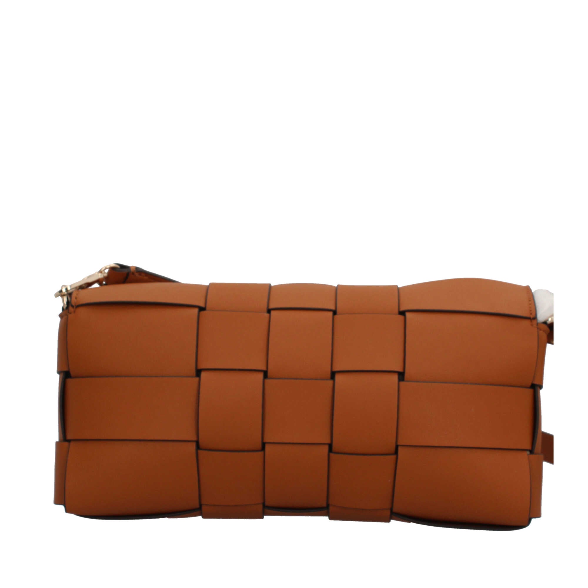 Borsa a spalla Guess intrecciata con logo frontale Marrone TU | Giò Fashion