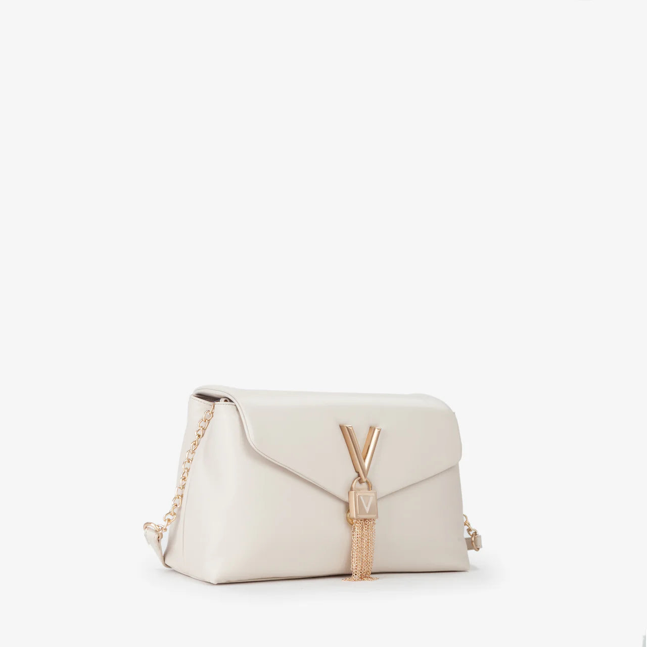 Valentino borsa a tracolla donna con patta e dettaglio V Avorio TU | Giò Fashion
