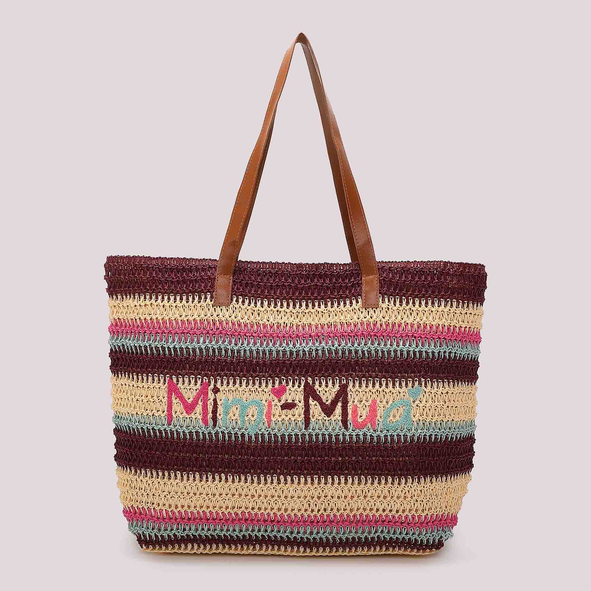 Borsa Shopper Mimi Mua Righe Straw Paper