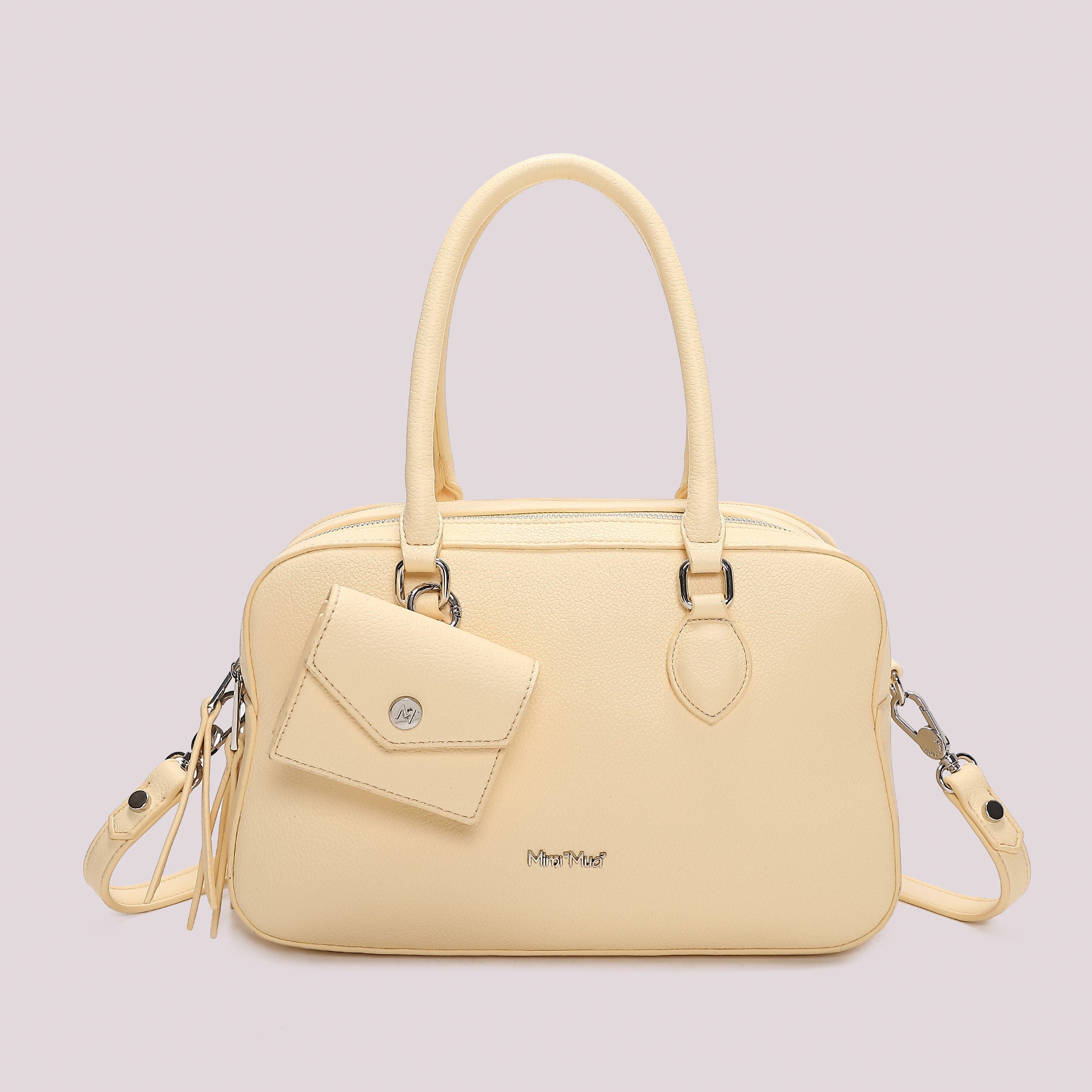 Mimi Mua borsa a mano elegante con tracolla e pochette coordinata Giallo TU | Giò Fashion