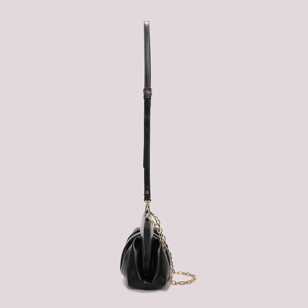 Borsa a Tracolla Donna Mimi Mua con Catena Design Morbido Elegante Nero TU | Giò Fashion