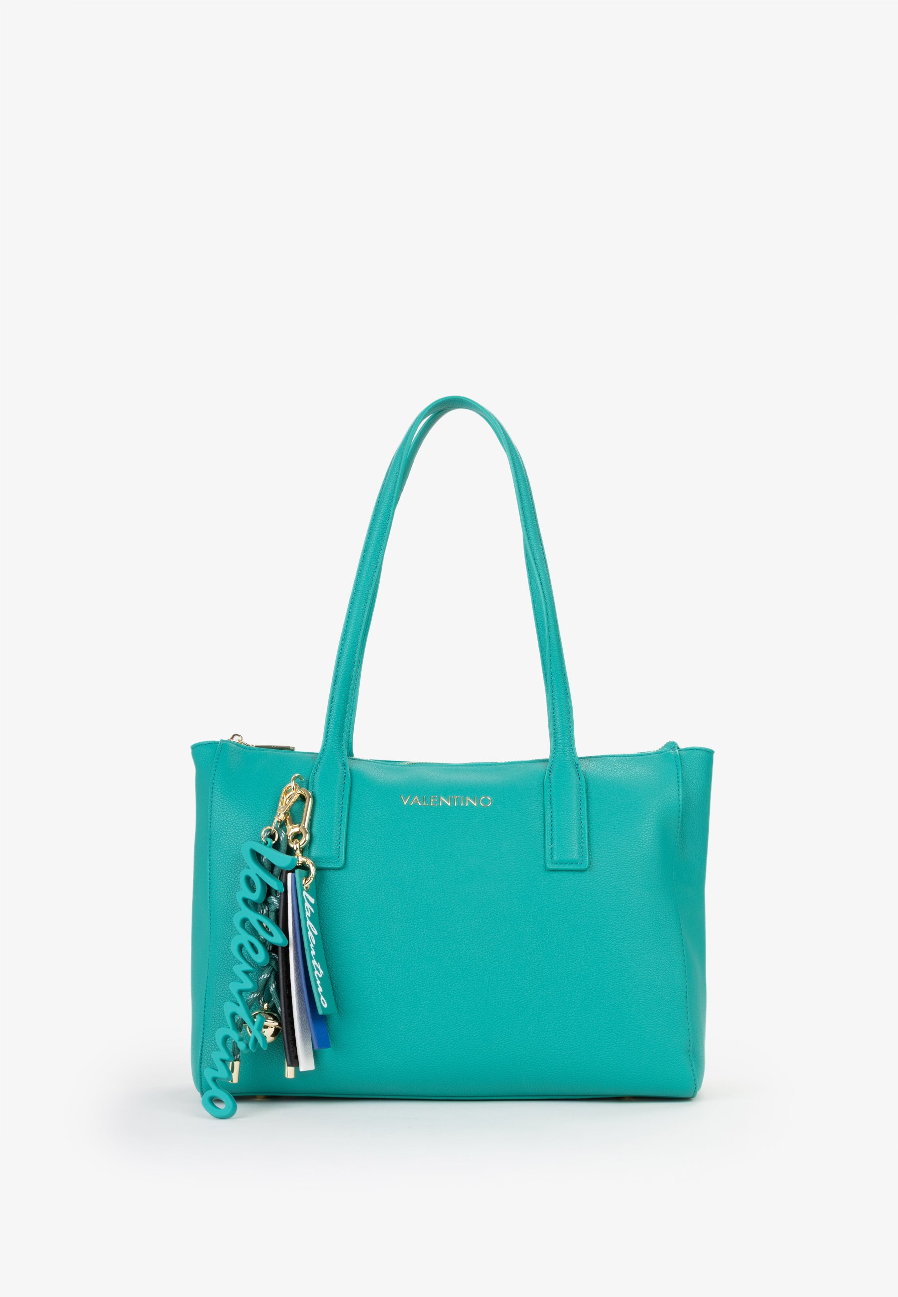 Borsa shopping donna Mario Valentino elegante con doppi manici e charm decorativi Verde TU | Giò Fashion