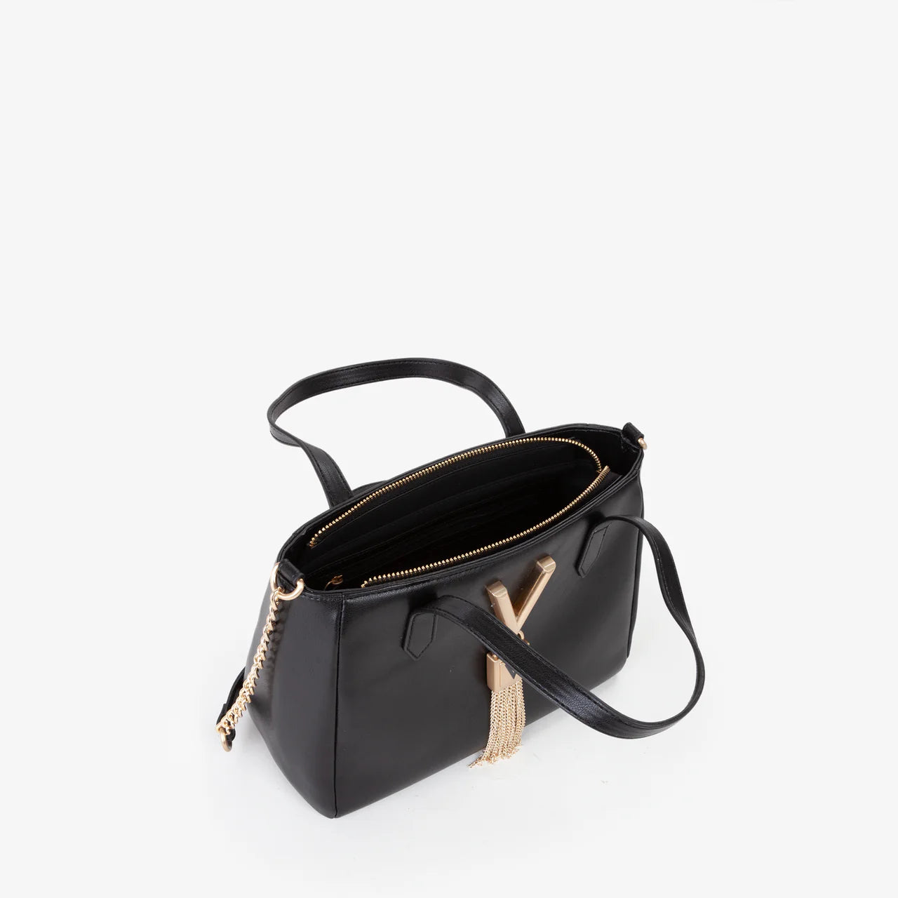 Valentino borsa a mano donna con dettaglio V pendente Nero TU | Giò Fashion