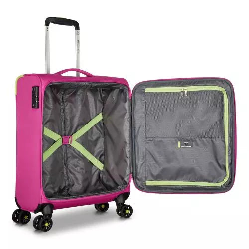 Trolley Roncato morbido con 4 ruote e chiusura TSA per viaggi pratici Fucsia TU | Giò Fashion