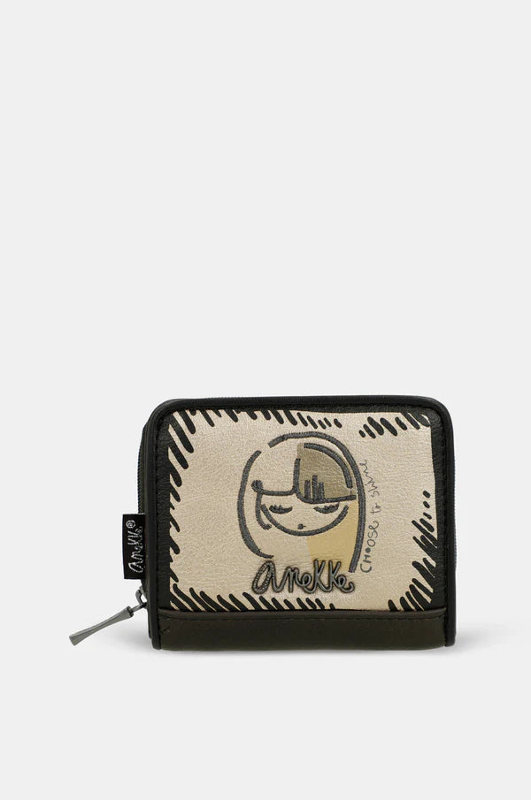 Portafoglio piccolo Anekke con chiusura zip