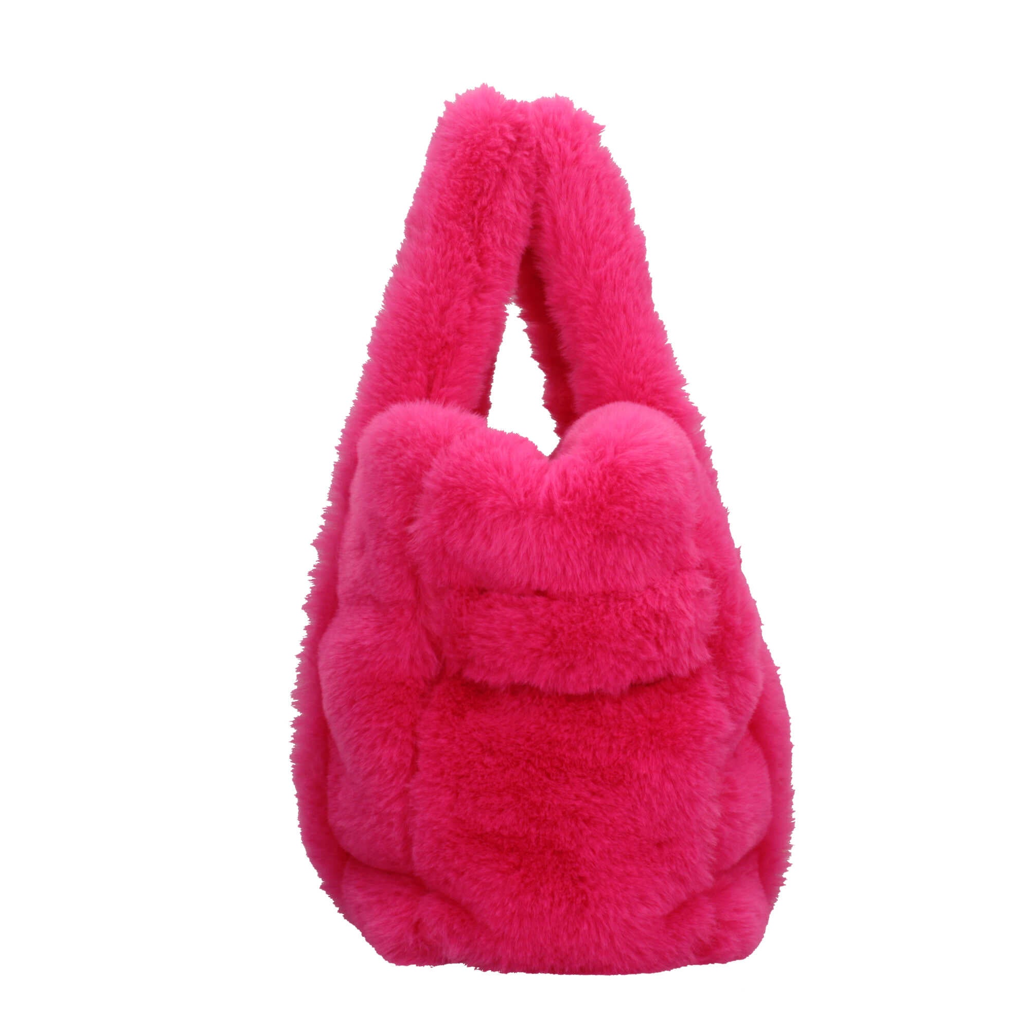 Borsa in eco-pelliccia con logo applicato di Liu Jo Rosa TU | Giò Fashion