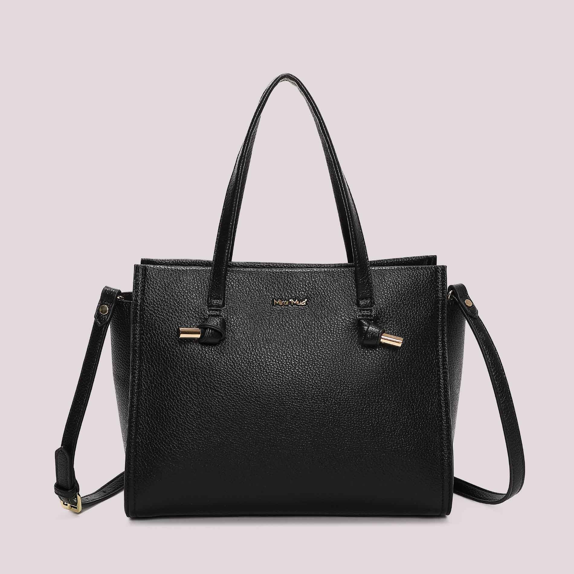 Borsa tote donna beige Mimi Mua con doppi manici e tracolla Nero TU | Giò Fashion