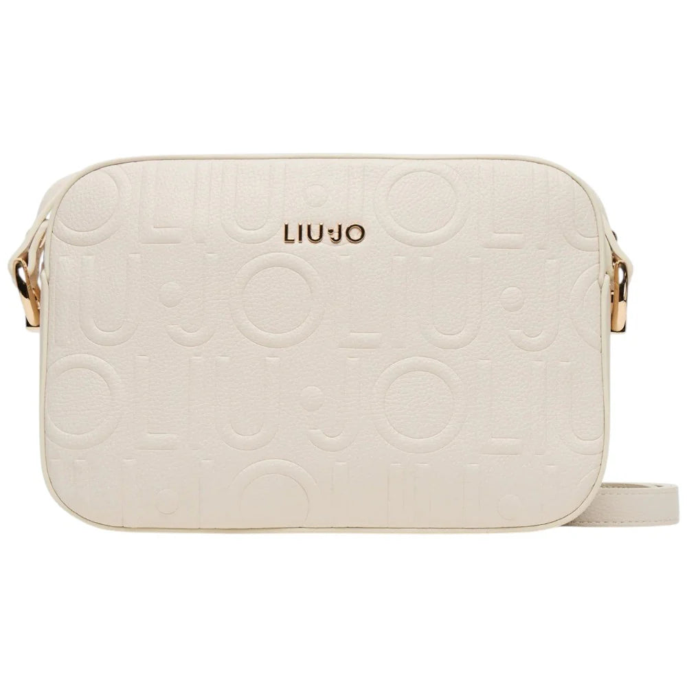 Borsa a tracolla Liu Jo con logo in rilievo all over Beige TU | Giò Fashion