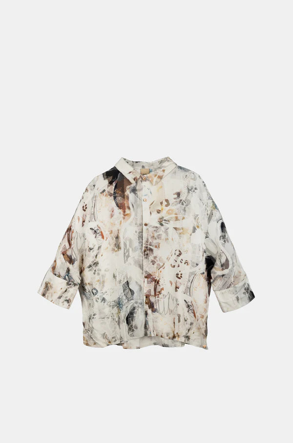 Camicia oversize Anekke con stampa artistica