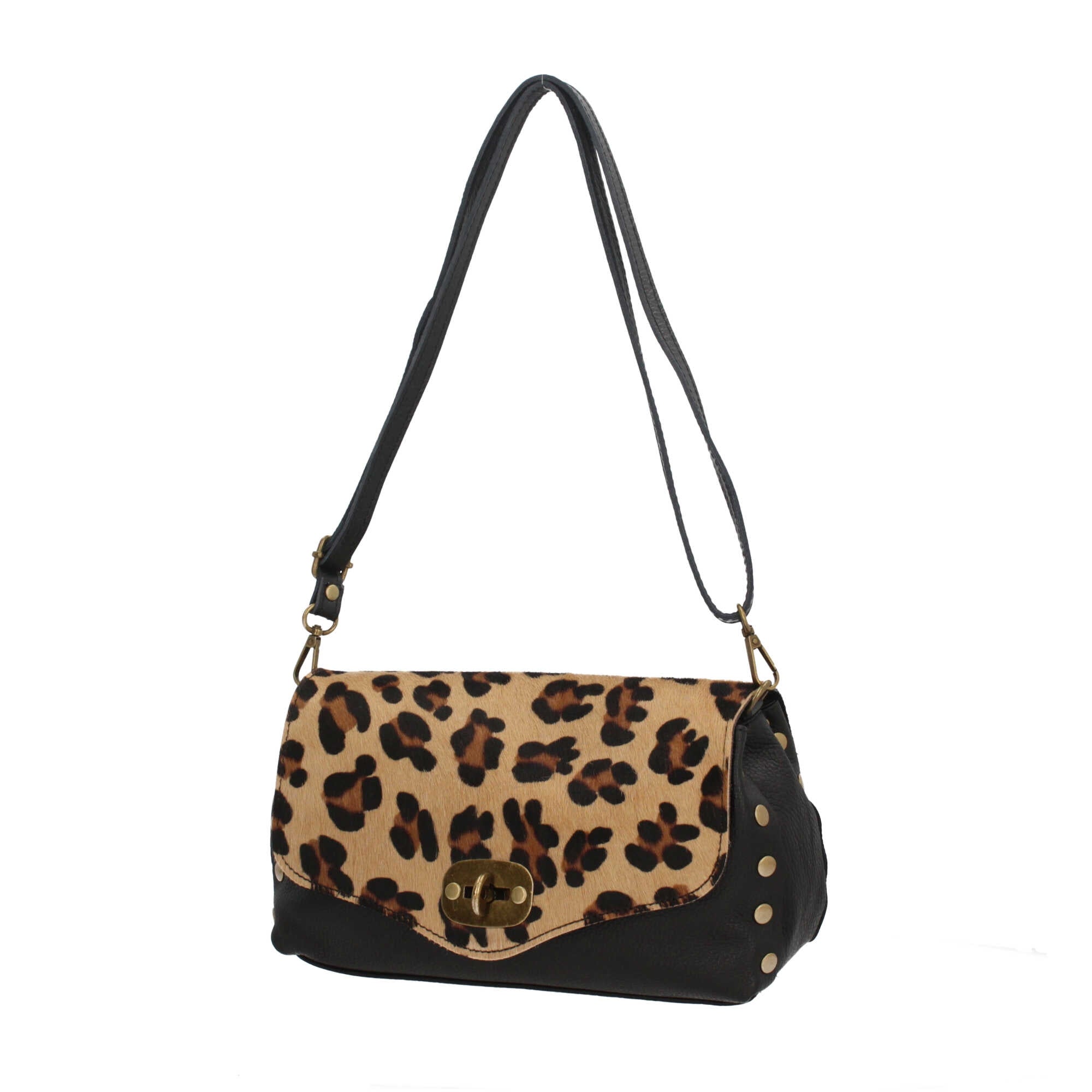 Borse a spalla con fantasia animalier Made in Italy