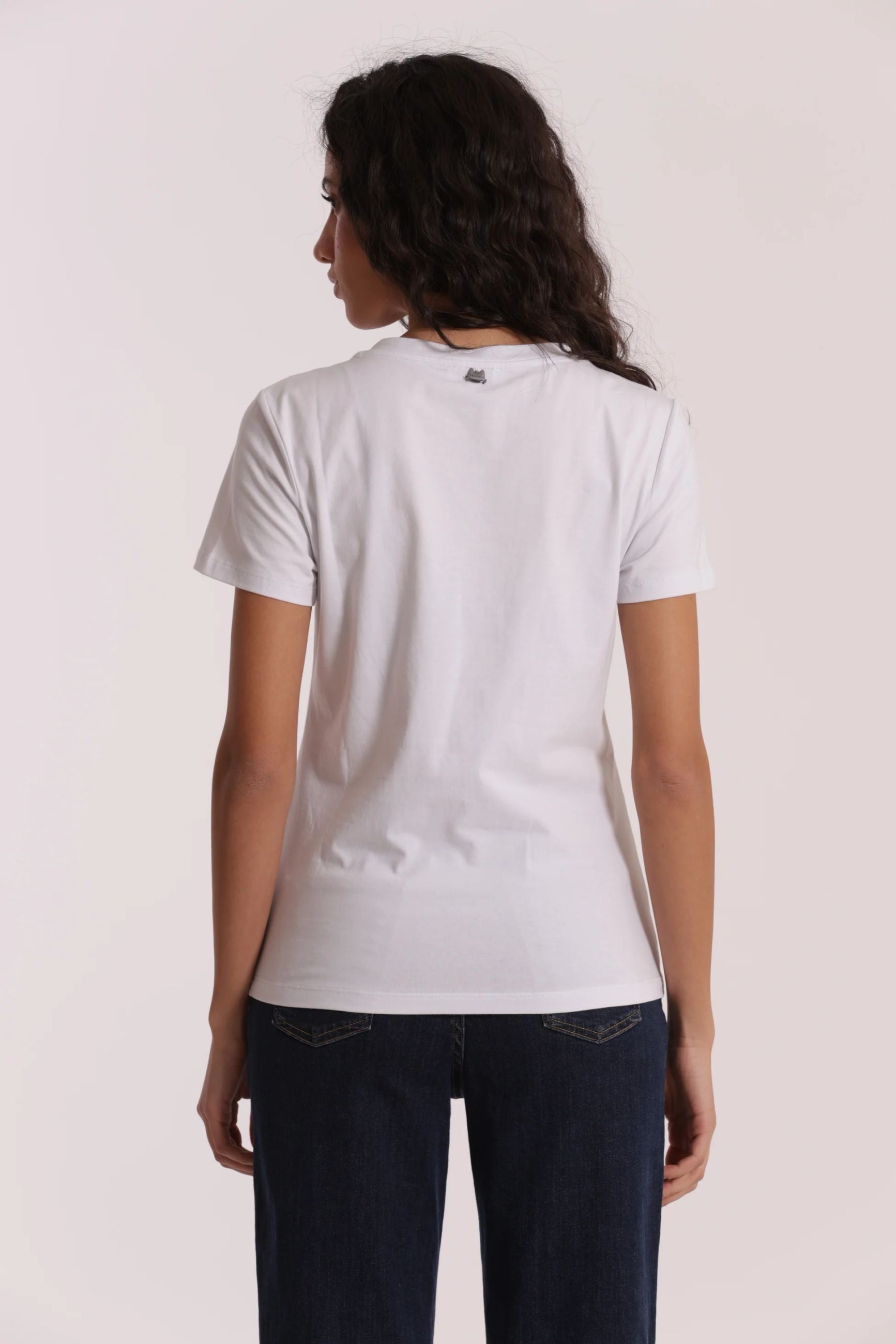 Mimi Mua SFAN-1863 – T-Shirt Donna con Logo in Strass