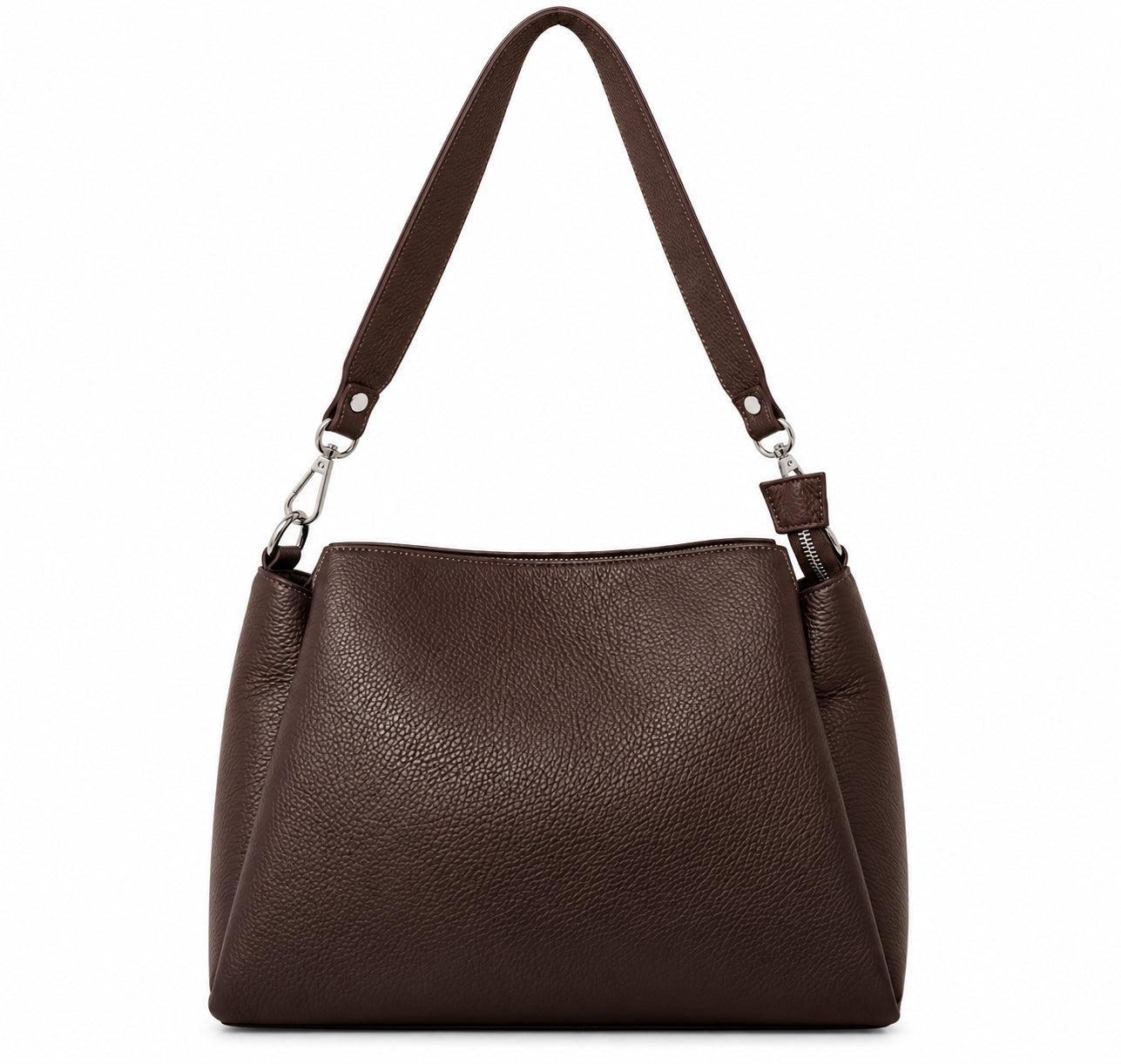 Borsa Donna a Spalla Elegante con Tracolla Removibile e Finitura Martellata