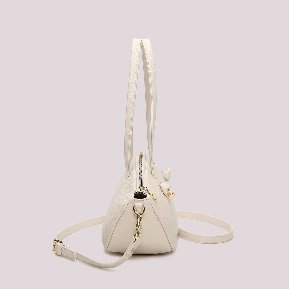 Borsa a Spalla Mimi Mua Nodo ai Manici PANNA TU | Giò Fashion