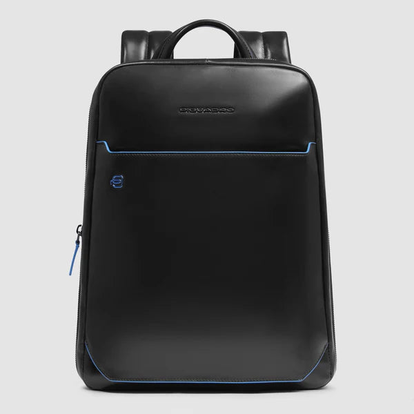 Zaino porta PC 14 Piquadro in pelle con sistema espandibile e tasca power bank NERO TU | Giò Fashion