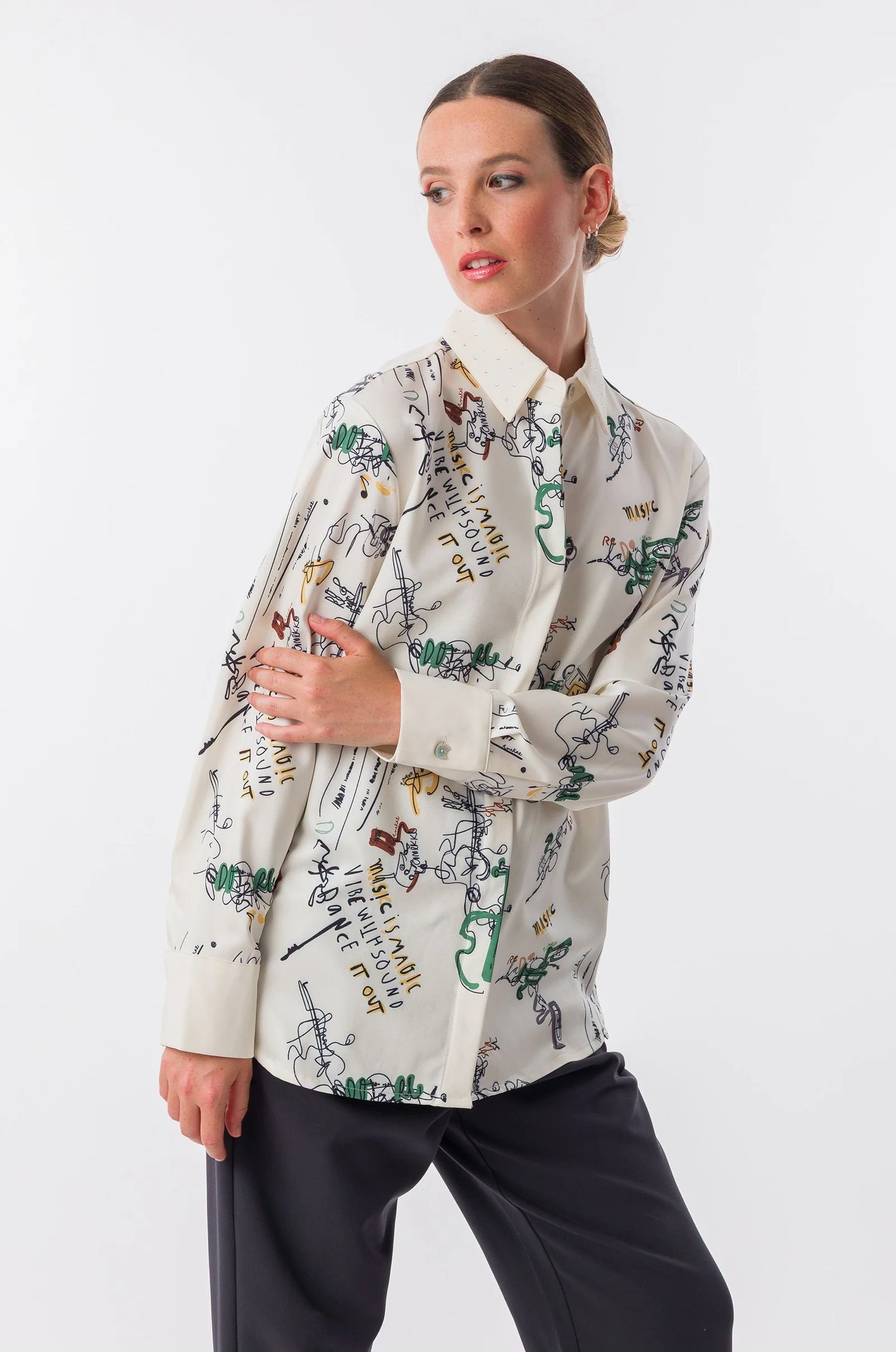 Camicia Donna Anekke con Stampa Artistica e Illustrazioni Decorative