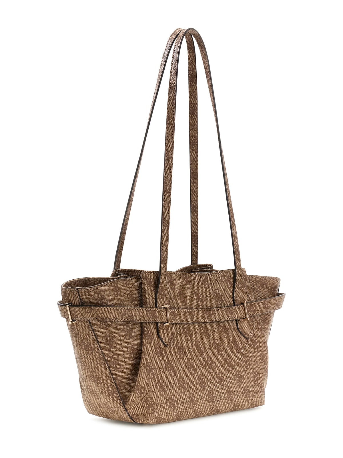 Borsa a spalla Guess donna logo all over con fibbie decorative