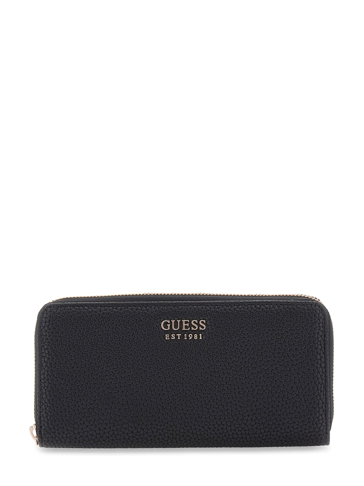 Portafoglio lungo Guess donna effetto pelle martellata con zip Nero TU | Giò Fashion