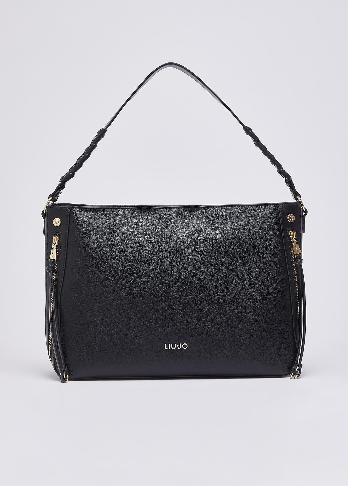 Borsa a spalla Liu Jo elegante con design minimal e dettagli metallici Nero TU | Giò Fashion
