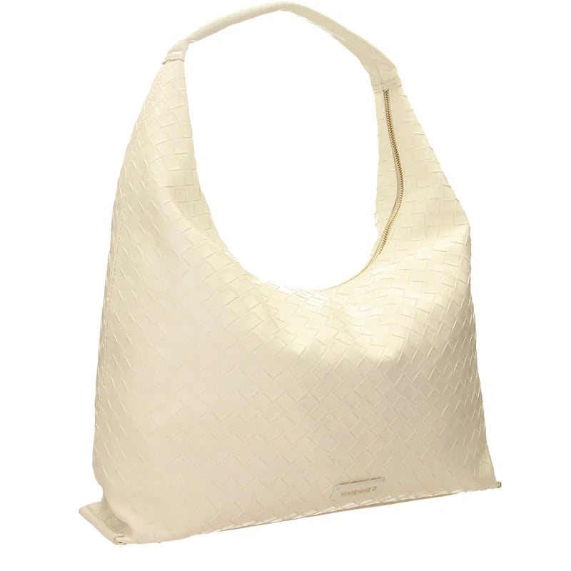 Borsa Vivienne D donna a spalla grande design moderno intrecciato elegante Bianco TU | Giò Fashion
