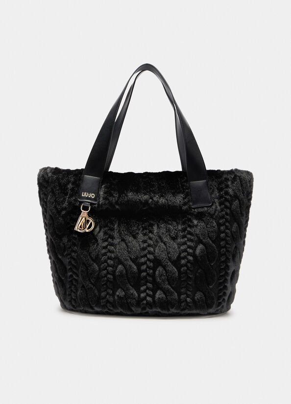Borsa shopper Liu Jo in pelliccia effetto lavorato