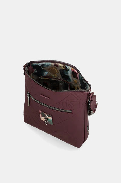 Borsa a tracolla Anekke con stampa astratta e tracolla regolabile