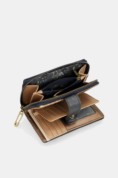 Portafoglio Anekke Contemporary medio con zip e ricami