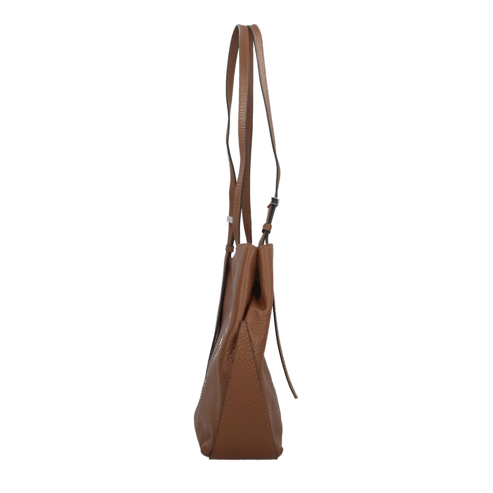 Gianni Chiarini Minerva - Borsa a Spalla in Pelle Maxi-Grain con Design a Mezzaluna