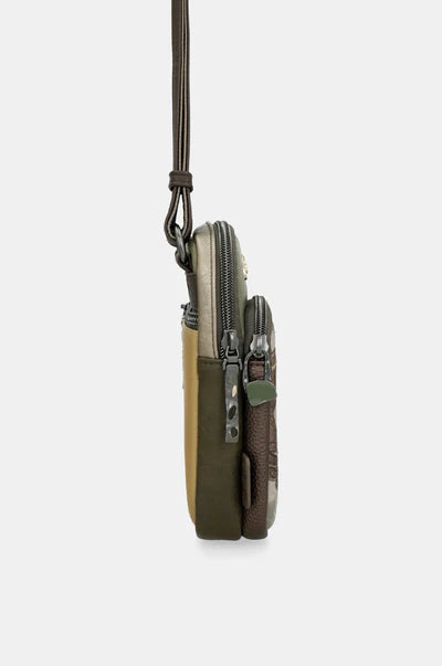 Mini borsa a tracolla Anekke con tasca frontale con zip VERDE TU | Giò Fashion