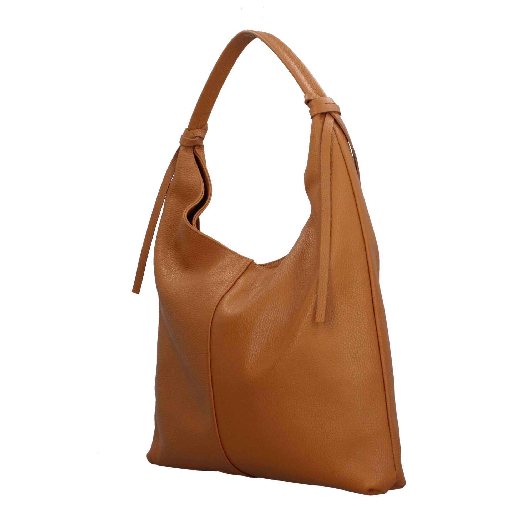 Borsa a spalla in pelle martellata Made in Italy dal taglio morbido