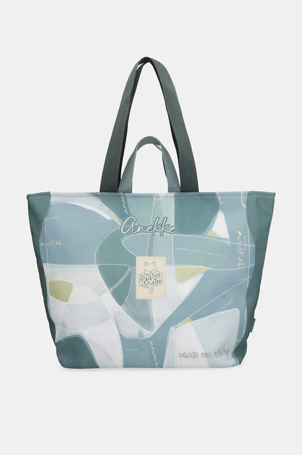 Borsa mare Anekke capiente con doppi manici e chiusura con zip AZZURRO TU | Giò Fashion