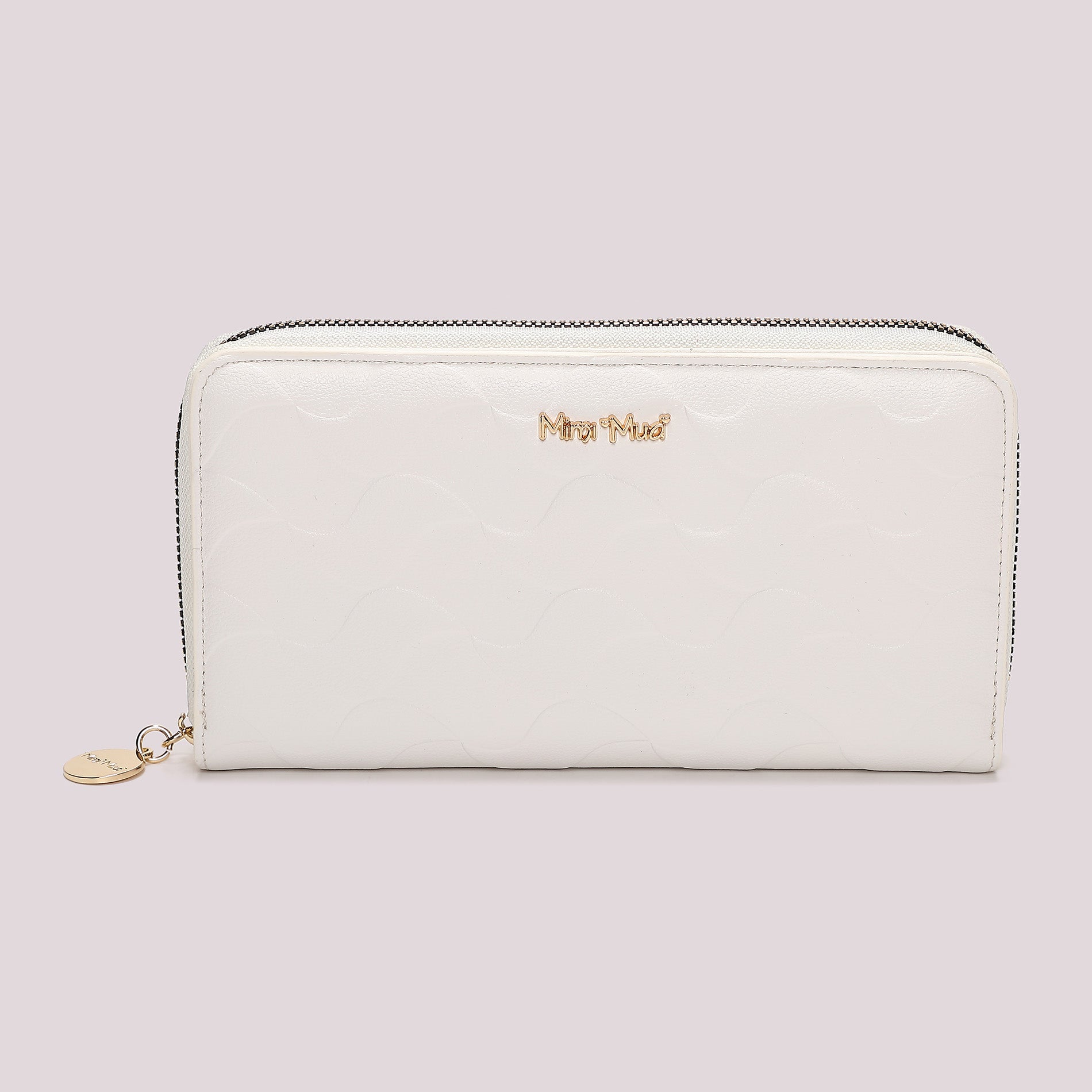 Portafoglio donna Mimi Mua grande zip around con motivo trapuntato elegante Bianco TU | Giò Fashion