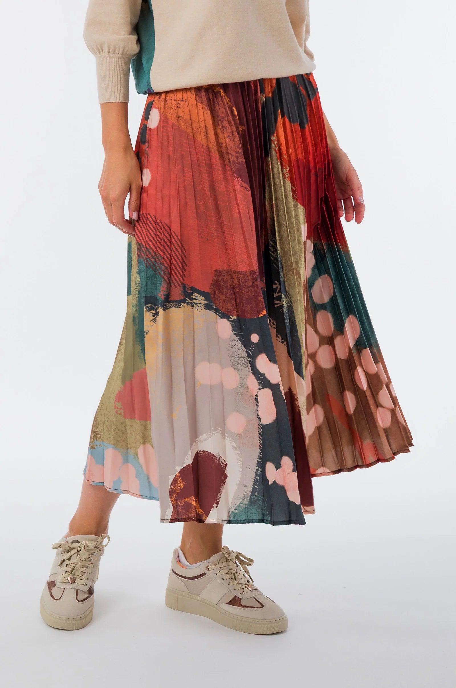 Gonna Midi Plissettata Donna Anekke Blossom con Fantasia Floreale