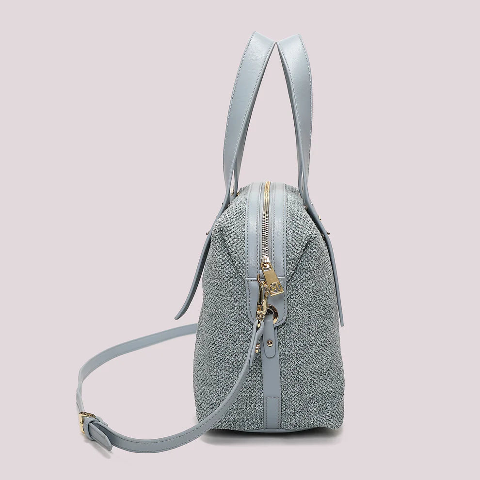 Borsa Bauletto Mimi Mua Paglia CELESTE TU | Giò Fashion