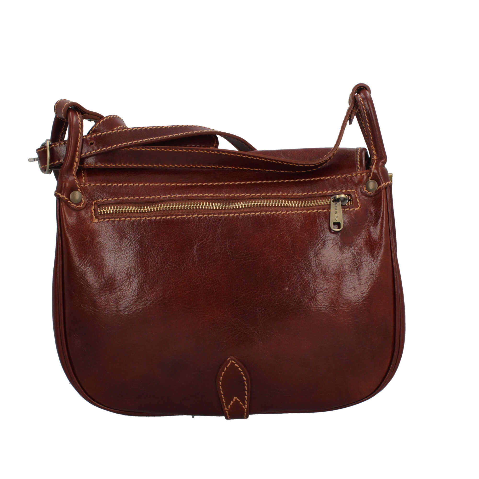 Borsa a tracolla grande in vera pelle artigianale Made in Italy